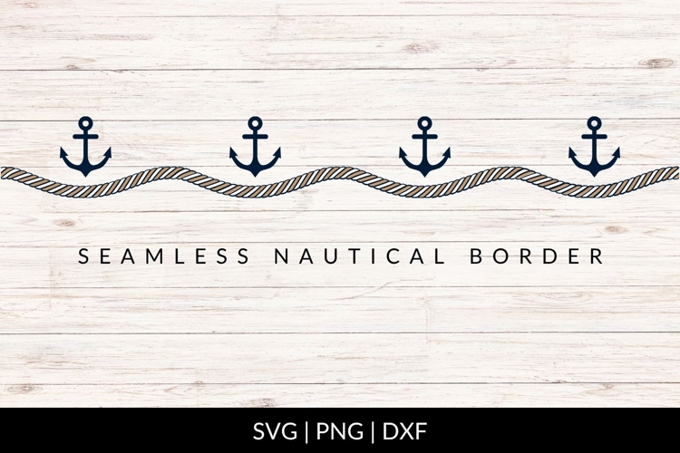Seamless Nautical Anchor And Rope Border SVG