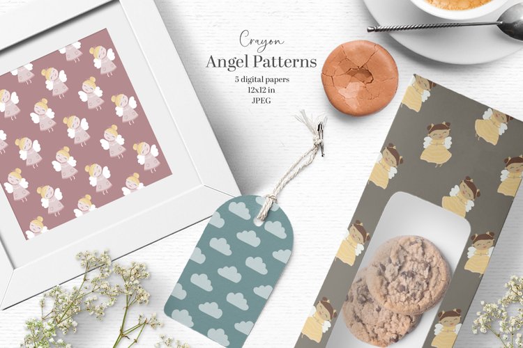 Angel digital papers for kids