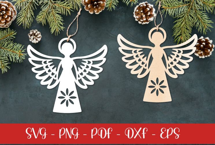 Christmas Angel laser SVG PNG| Christmas ornament