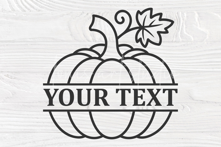 Pumpkin Split Monogram SVG | Fall Pumpkin Outline SVG