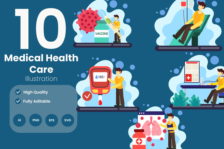 Health Check Up Illustration Pack