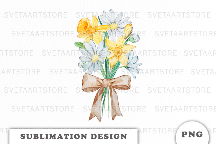 Watercolor Flowers Bouquet png