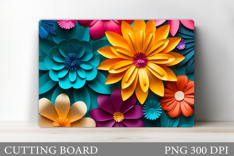 3d Flowers Cutting Board. Floral Cutting Board Design example image 1