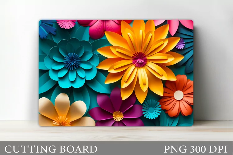 3d Flowers Cutting Board. Floral Cutting Board Design