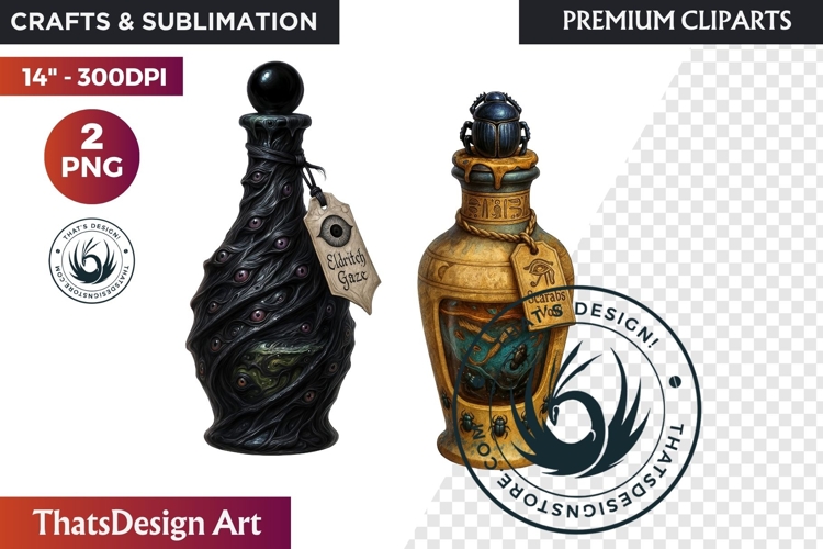 Halloween Hags Potions PNG Clipart spooky gothic bottle