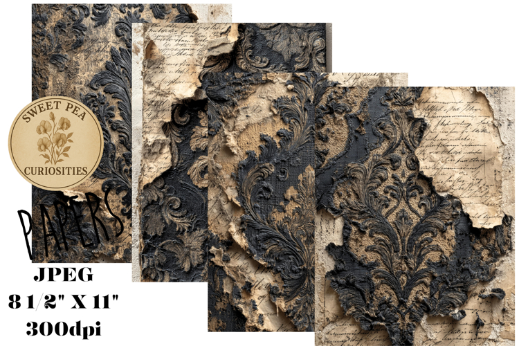 Black, Grunge, Paper, Shabby Chic, Papers, Junk Journal