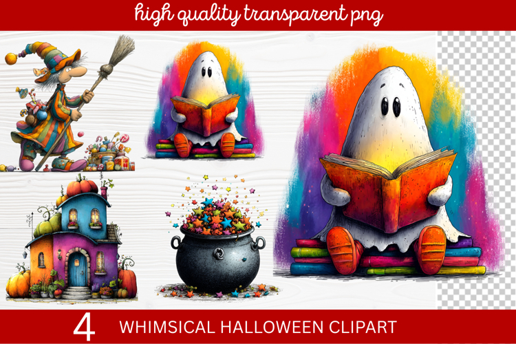Whimsical Halloween Clipart ,Hand-Drawn Fall Holiday
