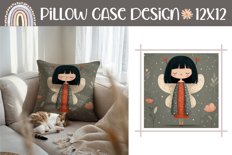Cartoon Fairy Pillow Sublimation, Fairy PNG