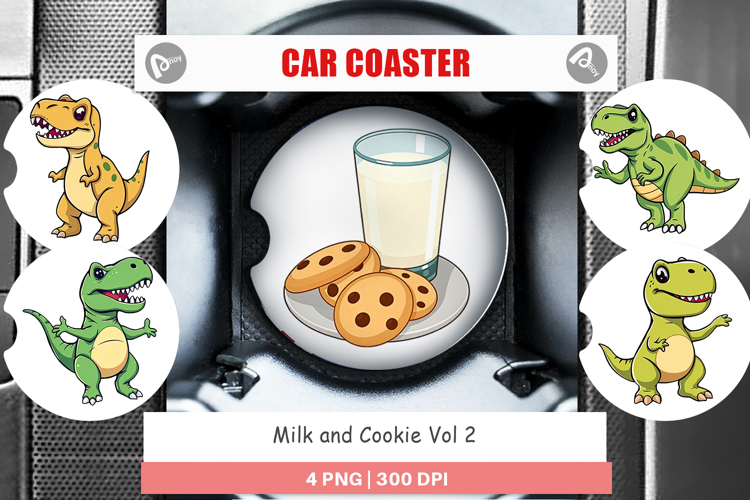 Car Coaster Milk and Cookie
