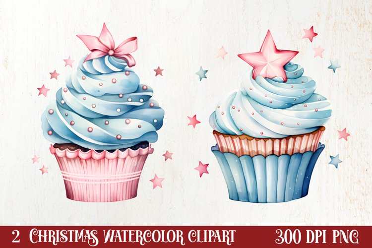 Christmas Cupcake Clipart, Christmas Clipart