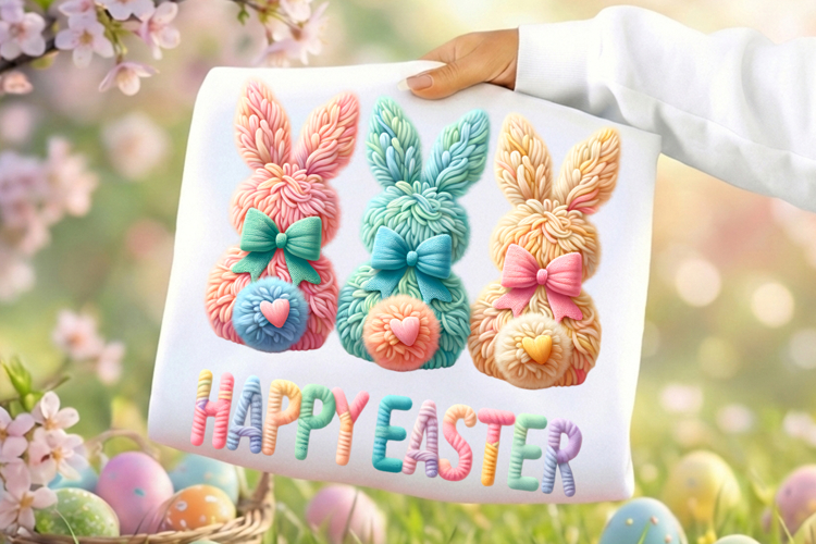 Faux Yarn Easter Png Happy Easter Bunny, Faux yarn Bunny PNG
