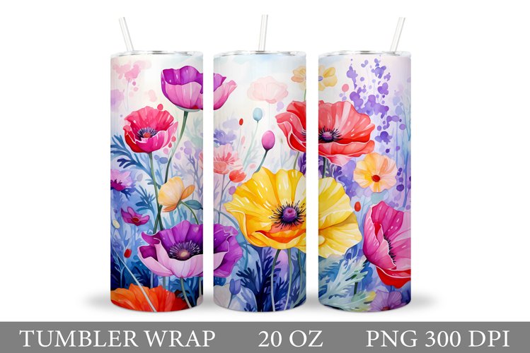 Flowers Tumbler Design. Wildflowers Tumbler Sublimation