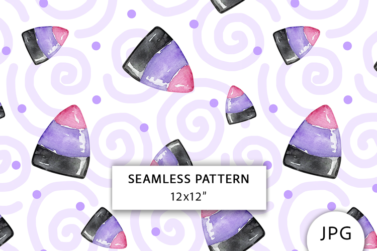 Watercolor Halloween Sweet Seamless Pattern