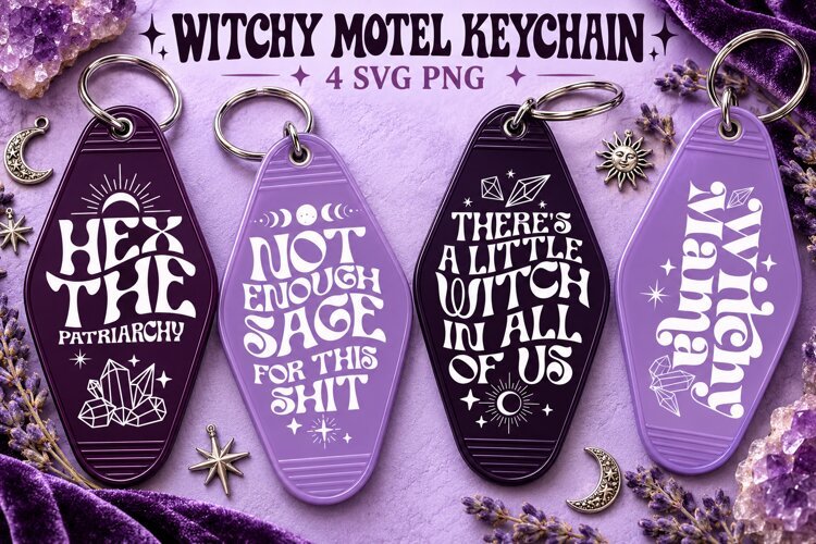 Witchy Motel Keychain SVG PNG, Mystic Witchcraft Quotes example image 1