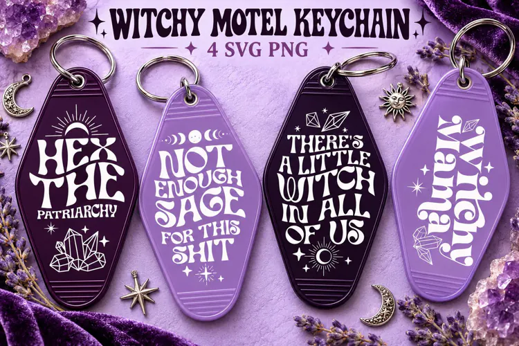Witchy Motel Keychain SVG PNG, Mystic Witchcraft Quotes