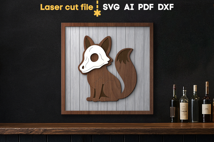 Halloween Fox Skull SVG laser cut file for Glowforge