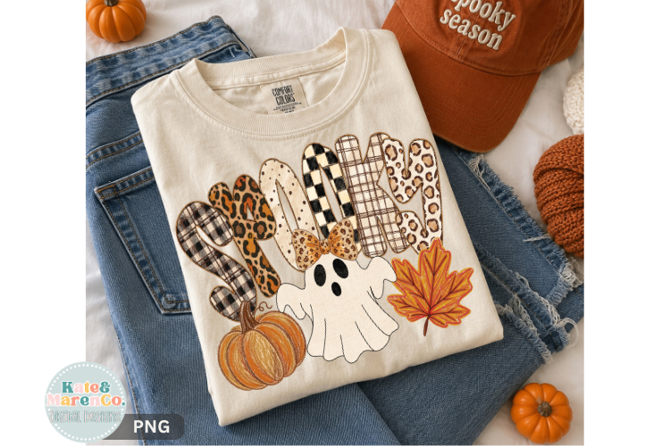 Spooky PNG | Preppy Halloween Ghost PNG | Boutique Fall PNG