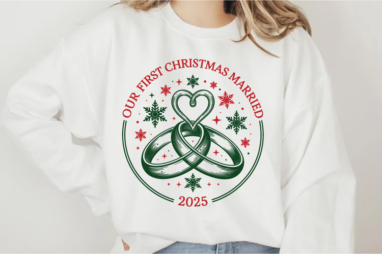 Our First Christmas Married 2025 Svg Design