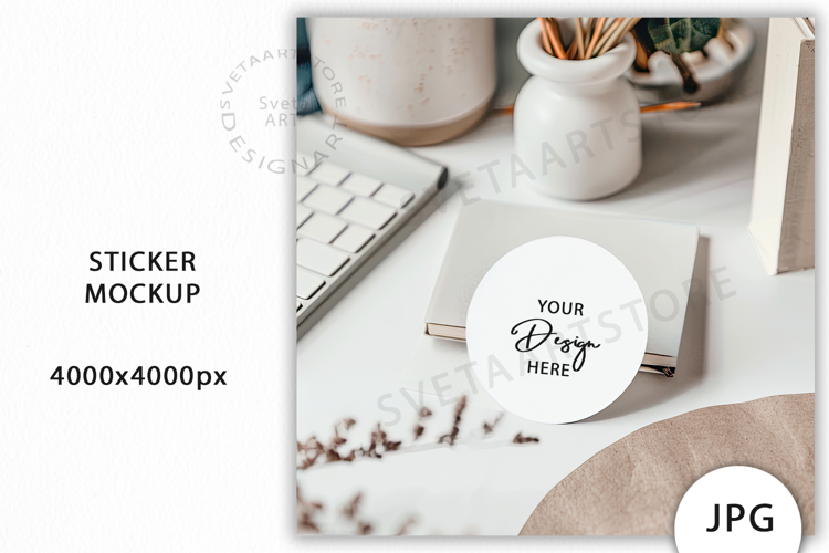 Round Sticker Mockup JPG