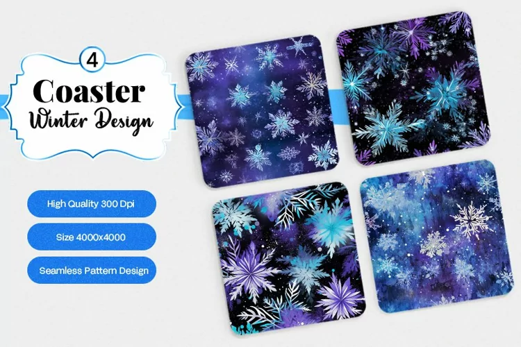 Square Coaster winter snow Sublimation