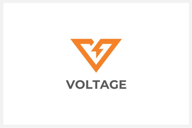 Voltage Letter V Geometric Vector Logo Design