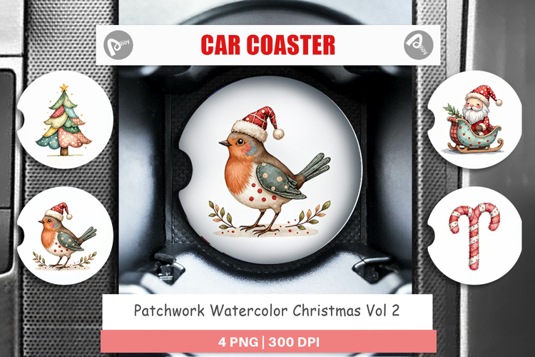 Patchwork Christmas Car Coaster