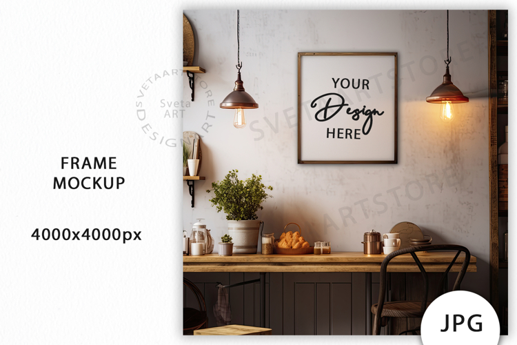 Frame Mockup, Kitchen Mockup JPG