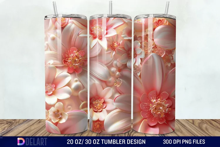3D Floral Tumbler Wrap