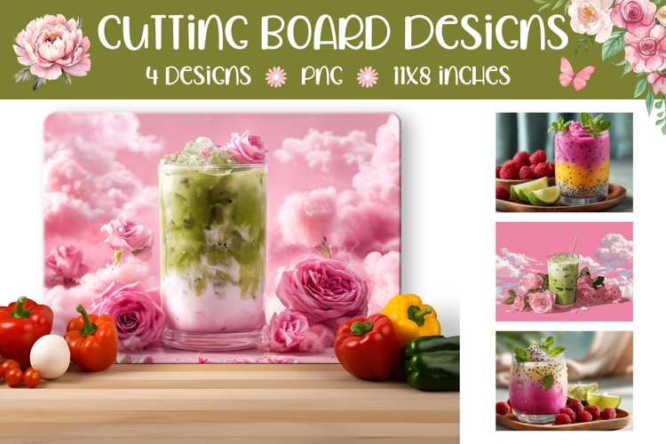 Milk Cutting Board, Matcha PNG, Smoothie PNG