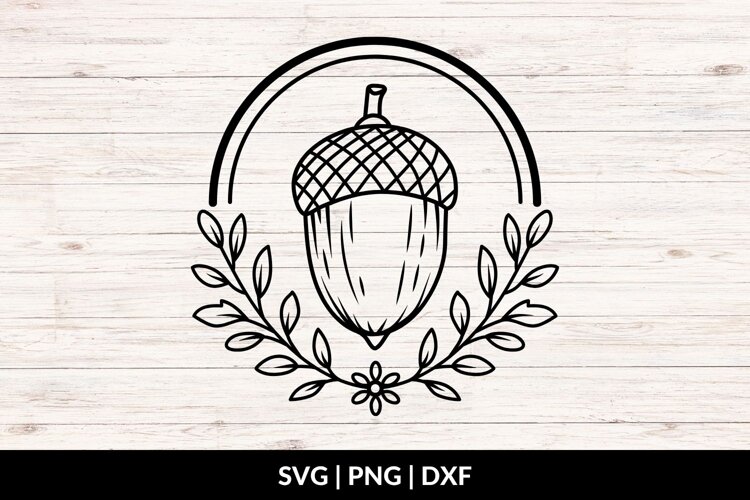 Acorn Badge SVG, Acorn Wreath example image 1