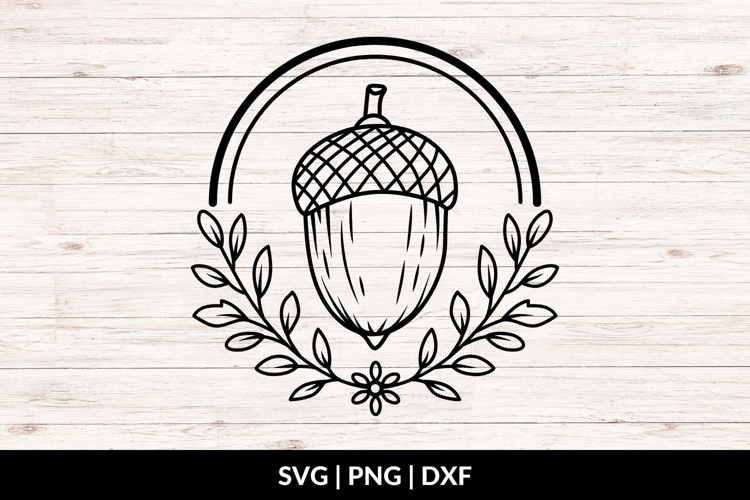 Acorn Badge SVG, Acorn Wreath