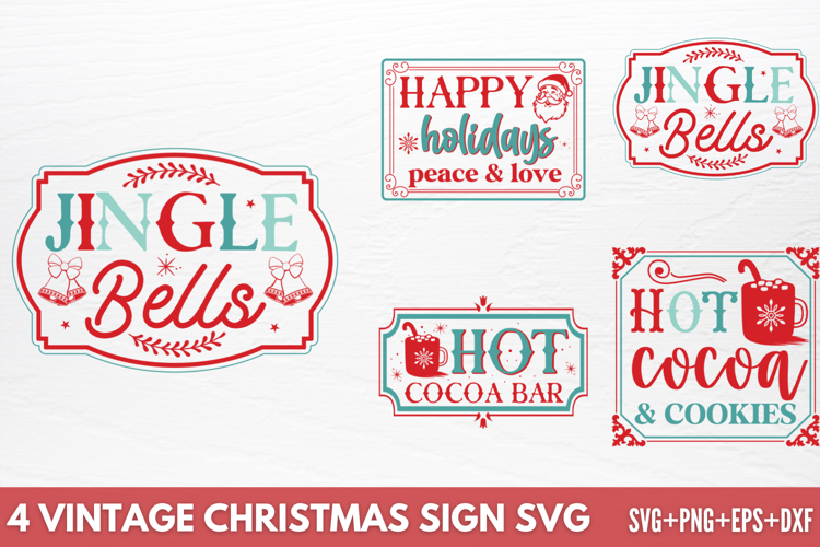 Vintage Christmas Sign SVG