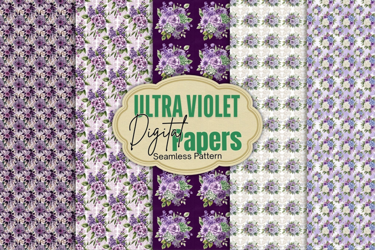 Ultra Violet Floral Digital Paper