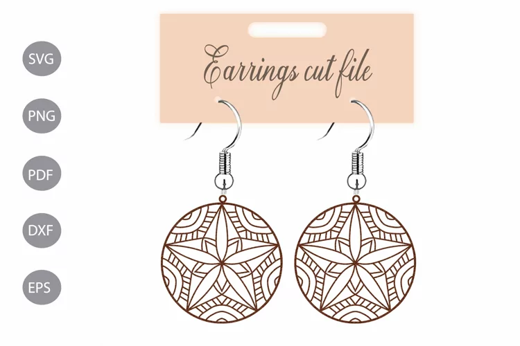 Earrings SVG Template Design