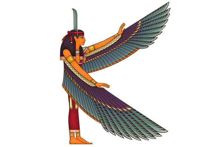 Maat.Egyptian ancient symbol. Culture.Design element.