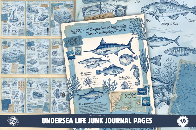 Undersea Life Junk Journal Pages