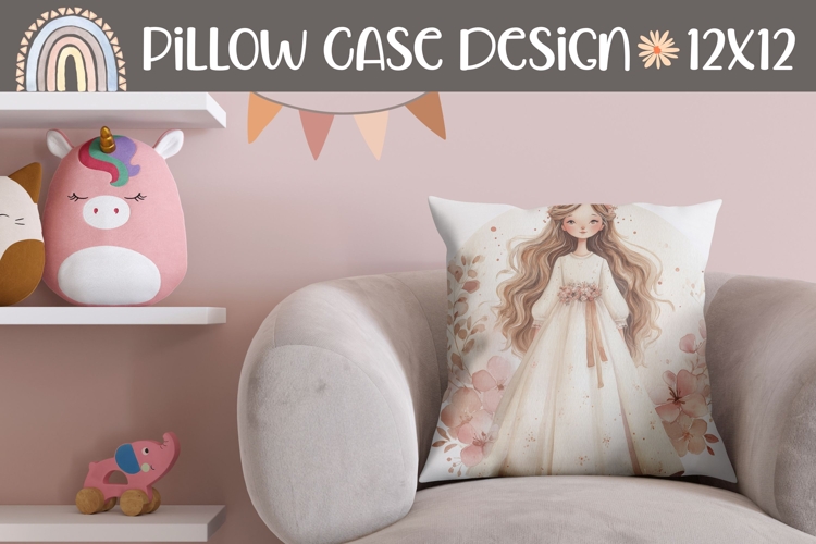 Watercolor Bride Pillow Design, Princess Pillow Case