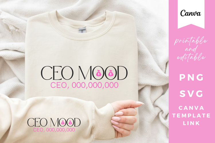CEO Mood SVG PNG Printable Editable Template Link - Boss