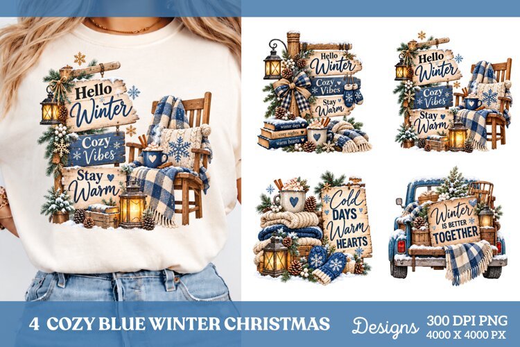 4 Cozy Winter Shirt PNG Designs, 4 Rustic Winter Quote Shirt example image 1