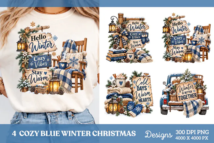 4 Cozy Winter Shirt PNG Designs, 4 Rustic Winter Quote Shirt