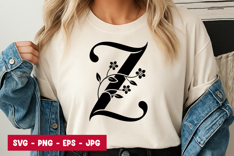 Floral Monogram Letter Svg Image 19