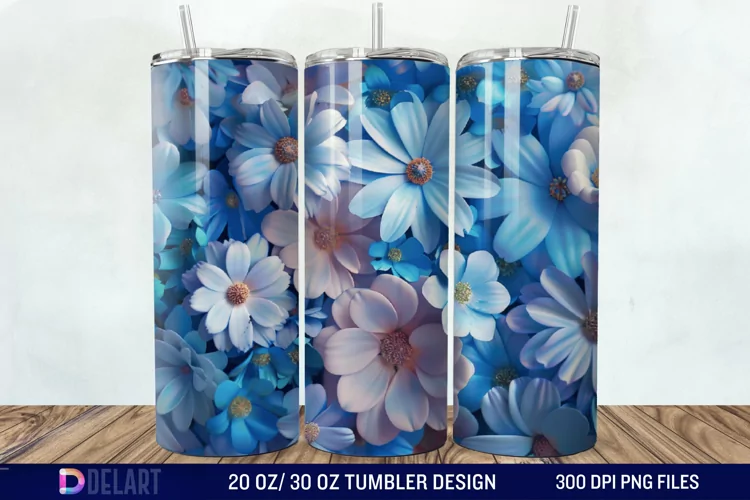 3D Floral Tumbler Wrap