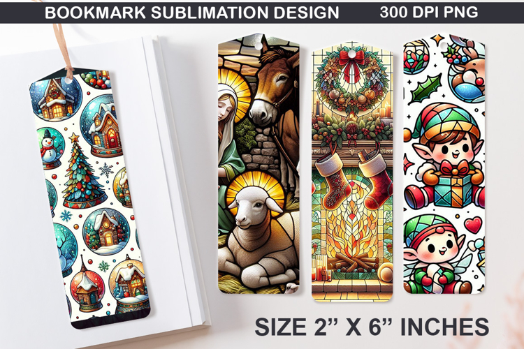 Christmas Bookmarks Sublimation - 4 Bookmark Design
