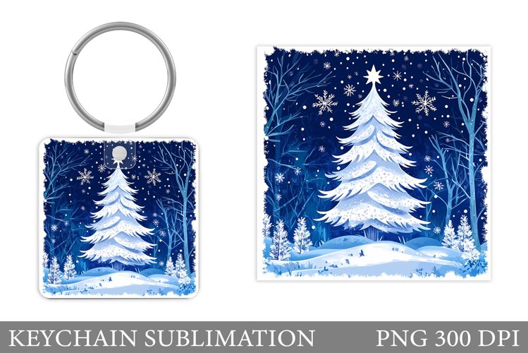Christmas Tree Keychain. Christmas Keychain Sublimation