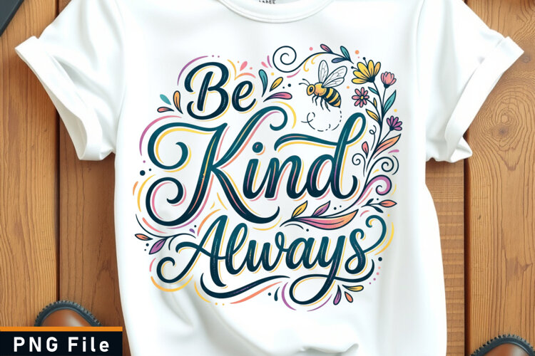 Be kind always, Kindness PNG sublimation T shirt designs example image 1
