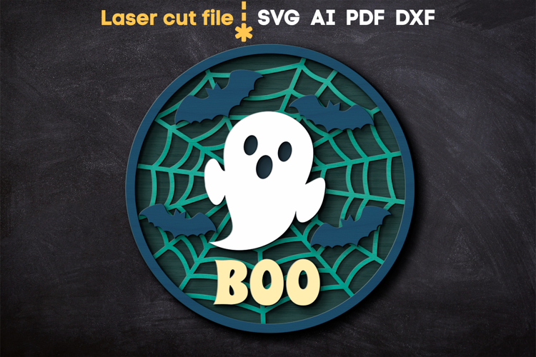 Halloween Ghost SVG laser cut file for Glowforge