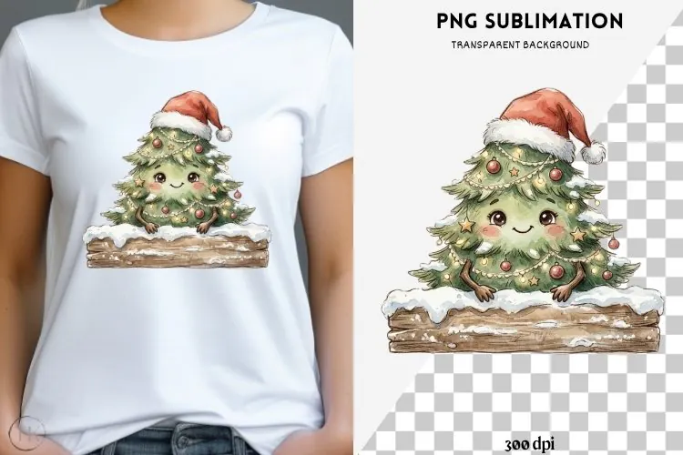 Christmas peeking character png design for T-shirts
