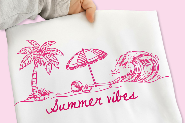 Summer Seashell Bow PNG, Summer Vibes PNG, Minimalist Beach