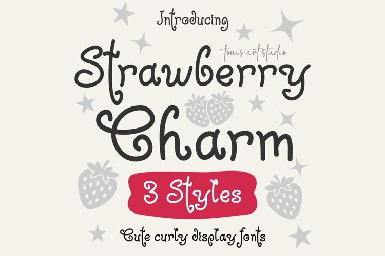 Strawberry Charm Curly Font Bundle | Cute Handwritten Family