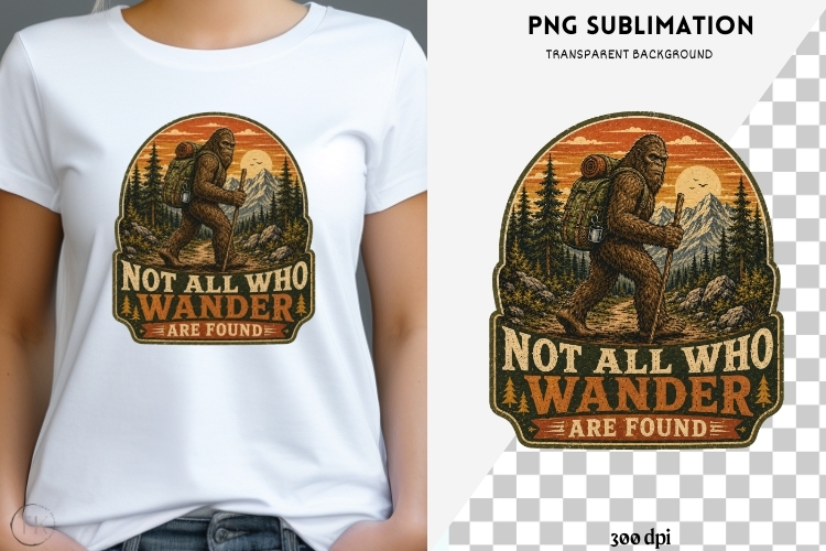 Big foot png design for T-shirts